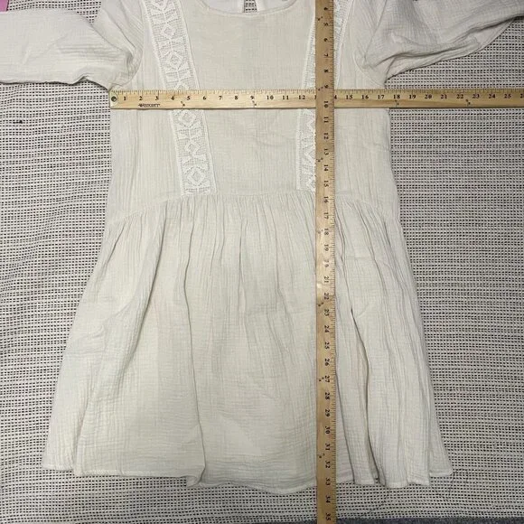 Anthropologie Eri + Ali Boho Pheasant Dress XXS Cream - Picture 6 of 6